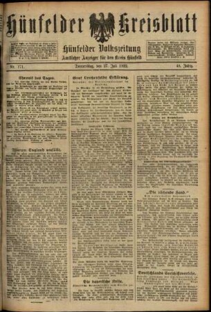 Ausgabe vom Donnerstag, den 27. Juli 1922.