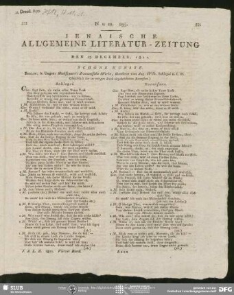 Jenaische Allgemeine Literatur-Zeitung, Nr. 293, vom 23.12.1811, Jena1