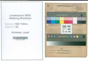 Entnazifizierung Josef Schlieker , geb. 20.05.1890 (Landwirt)
