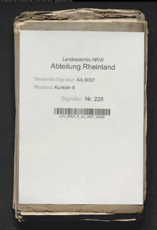 Korrespondenz mit der Paderborner Hofkammer.