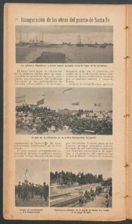 Inauguración de las obras del puerto de Santa Fé