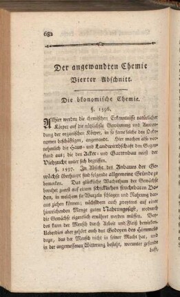 Der angewandten Chemie Vierter Abschnitt. Die ökonomische Chemie.