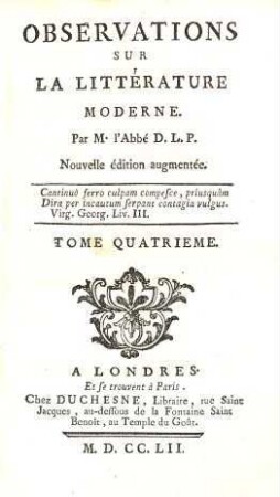 Observations sur la littérature moderne, 4