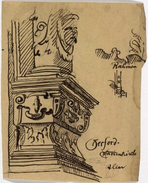 Marienkirche zu Herford, Säulenpostament vom Altar