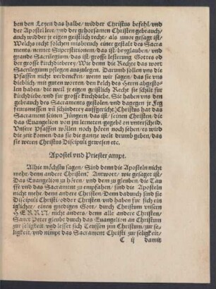 Apostel und Priester ampt.