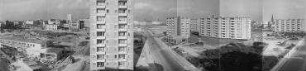 180° Panorama, Blick auf das Baugelände Neubauviertel Springprojekt. Berlin-Kreuzberg, Alte Jakobstrtaße
