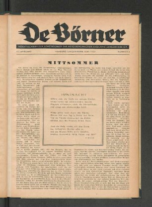 17. Jahrgang, Hamburg-Langenhorn, Juni 1952, Nummer 6