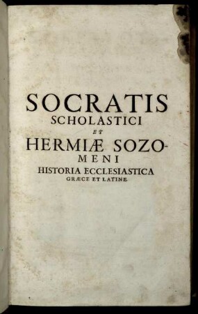 Sokratus Scholastiku Kai Ermeiu Sōzomenu Ekklēsiastikē Istoria
