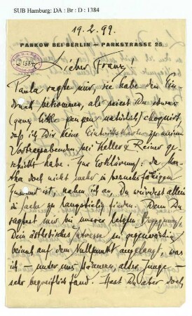 Brief an Franz Oppenheimer