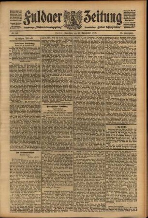 Erste Ausgabe vom Samstag, den 21. November 1908.