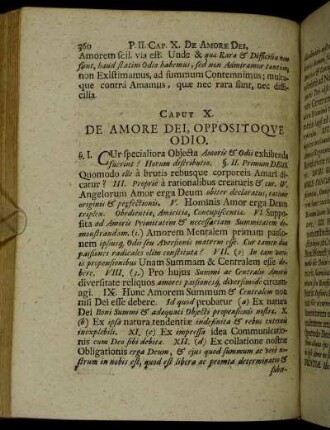 Caput X. De Amore Dei, Oppositoque Odio.