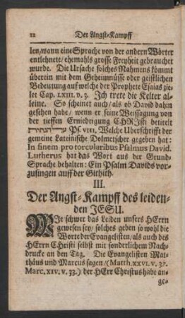 III. Der Angst-Kampff des leidenden JESU