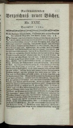 No. XXIII. December 1783.