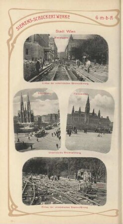 Stadt Wien. Einbau der unterirdischen Stromzuführung