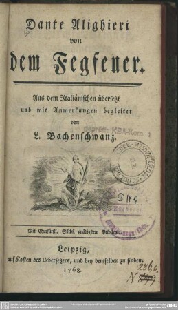 Dante Alighieri von dem Fegfeuer