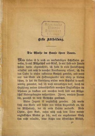 Jane Eyre, die Waise von Lowood : Nach dem Englischen der Currer Bell, 1