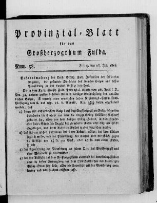 Num. 58., Ausgabe vom 26. Juli 1816