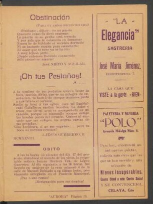 Obstinación : (Para un amigo decepcionado.)