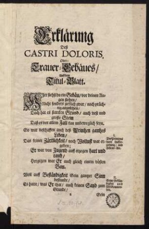 a1r-b2r, Erklärung des Castri Doloris.