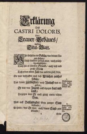 a1r-b2r, Erklärung des Castri Doloris.