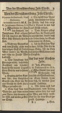 Von der Menschwerdung Jesu Christi.