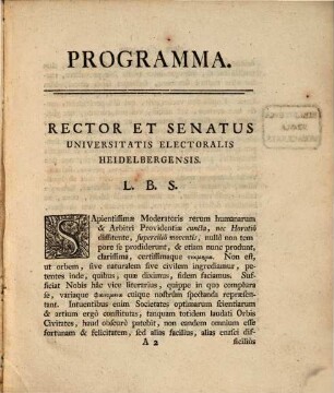 Academiae Heidelbergensis ortus et Progr.