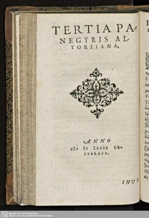 TERTIA PANEGYRIS ALTORFIANI.
