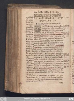 De Satisdationibus. Titulus XI.