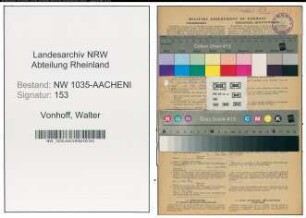 Entnazifizierung Walter Vonhoff , geb. 01.12.1898 (Kaufmann)
