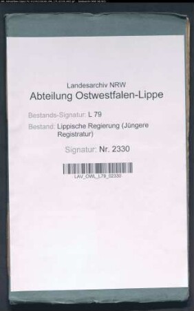 Gewerbliche Verhandlungen in der Stadt Salzuflen, Band 1c