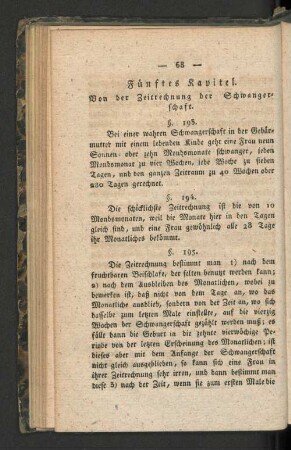 Fünftes Kapitel. Von der Zeitrechnung der Schwangerschaft.