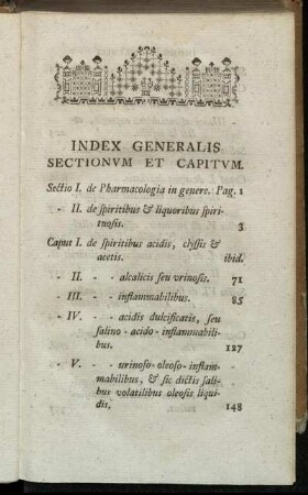 Index Generalis Sectionum Et Capitum.