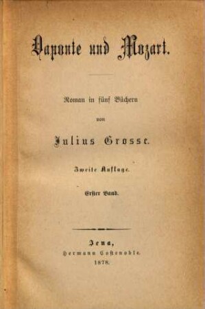 Daponte und Mozart : Roman in 5 Büchern. 1.