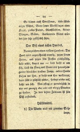 Der Biß eines tollen Hundes. - Fallsucht.