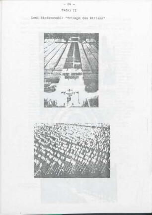 Tafel II Leni Riefenstahl: "Triumph des Willens"