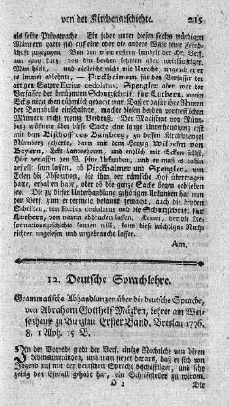 12. Deutsche Sprachlehre.