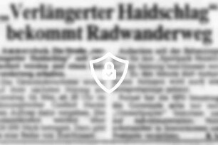 "Verlängerter Haidschlag" bekommt Radwanderweg