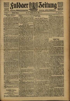 Erste Ausgabe vom Montag, den 22. Mai 1911.