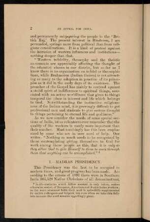 I. Madras presidency