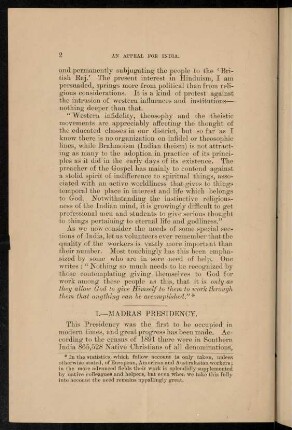 I. Madras presidency