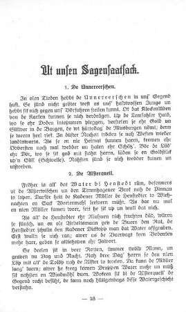 Ut unsen Sagensaatsack.