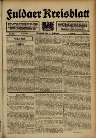 Ausgabe vom Mittwoch, den 04. Februar 1914.