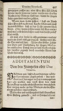 Additamentum Von den Frantzosen oder Due Venerea.