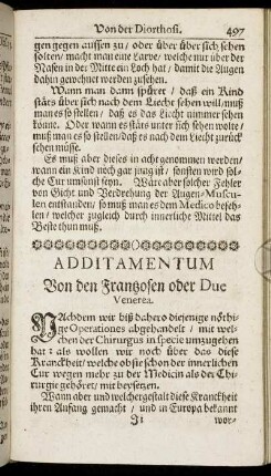 Additamentum Von den Frantzosen oder Due Venerea.