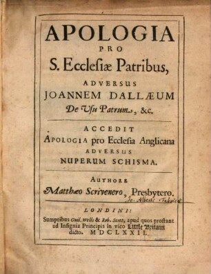 Apologia pro S. ecclesiae Patribus