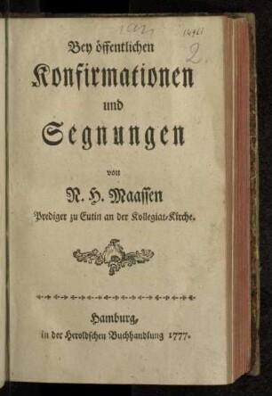 Bey öffentlichen Konfirmationen und Segnungen