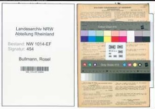 Entnazifizierung Rosel Bullmann , geb. 19.06.1898 ()