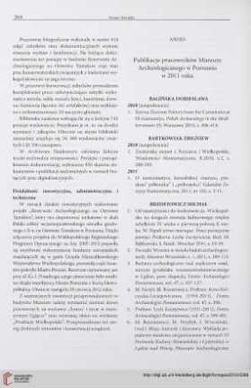 Publikacje pracowników Muzeum Archeologicznego w Poznaniu w 2011 roku