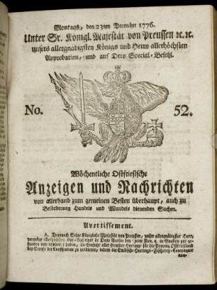 No. 52. Montags, den 23ten December 1776.