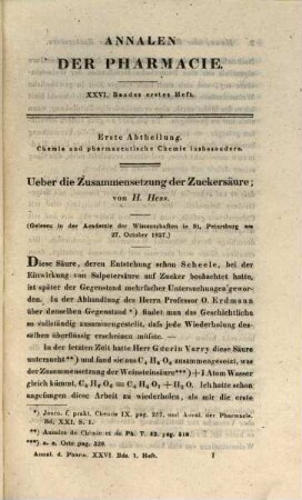 Annalen der Pharmacie. 26, 26. 1838